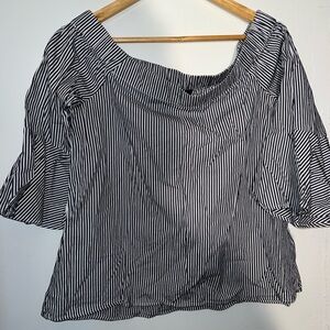 Stripe off the shoulder blouse